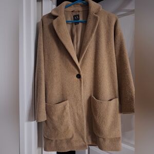 A/X Armani Exchange wool blend coat, oversized XXS, XS, tan
